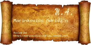 Marinkovics Adrián névjegykártya